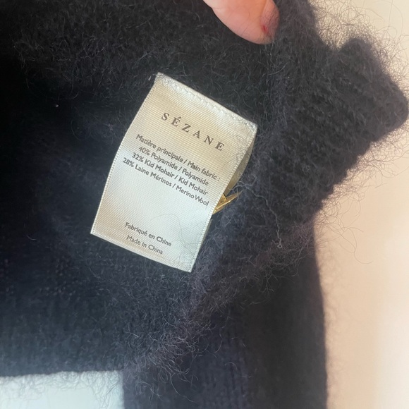 Sezane La Maille Tonio black cardigan sweater size M - Picture 11 of 14